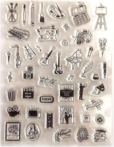 NZJ Summer Little Things Collection - Gafas de dibujo de barcos y hierbas, tarjetas transparentes para carpeta de relieve, plantillas de