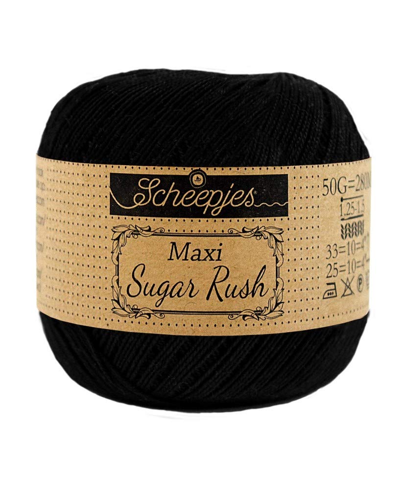 Scheepjes - Scheepjes Maxi Sugar Rush 110 Black Yarn - 1x50g