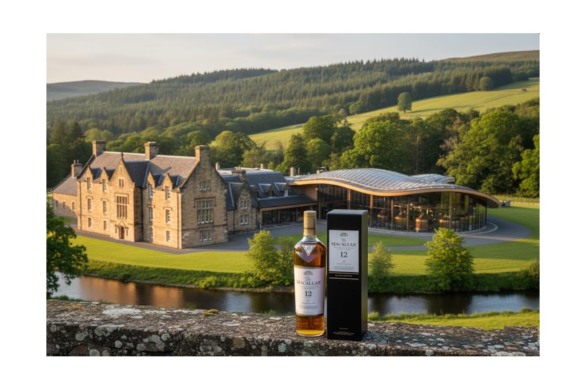The Macallan 12 Years Sherry Oak Single Malt Scotch Whisky, 40% Vol, 700ml, Invecchiato in Botti di Quercia | Confezione Global Dream