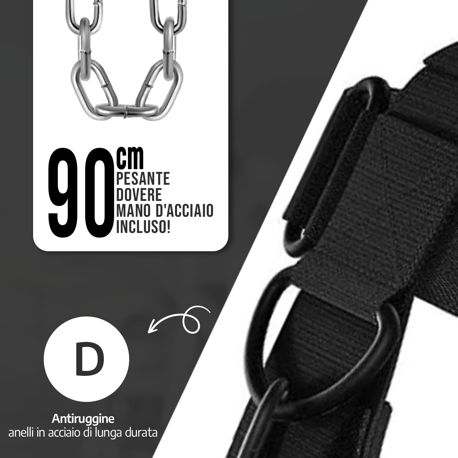 Roar® Imbracatura sollevamento pesi Allenatore per sollevamento pesi Cintura spessa Collo per sviluppo allenamento Cappello Resistenza Forza Costruttore muscolare Catena Esercizio Sollevamento