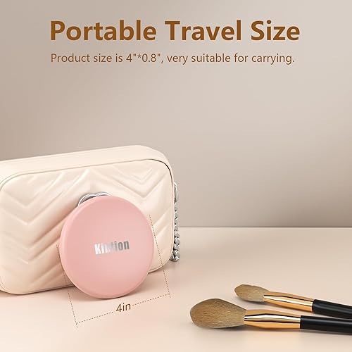 Miniatura 6 de Kintion Espejo de viaje con luz, espejo compacto de aumento 1X/10X, espejo LED recargable de 4 pulgadas, temperatura regulable de 3 colores, espejo