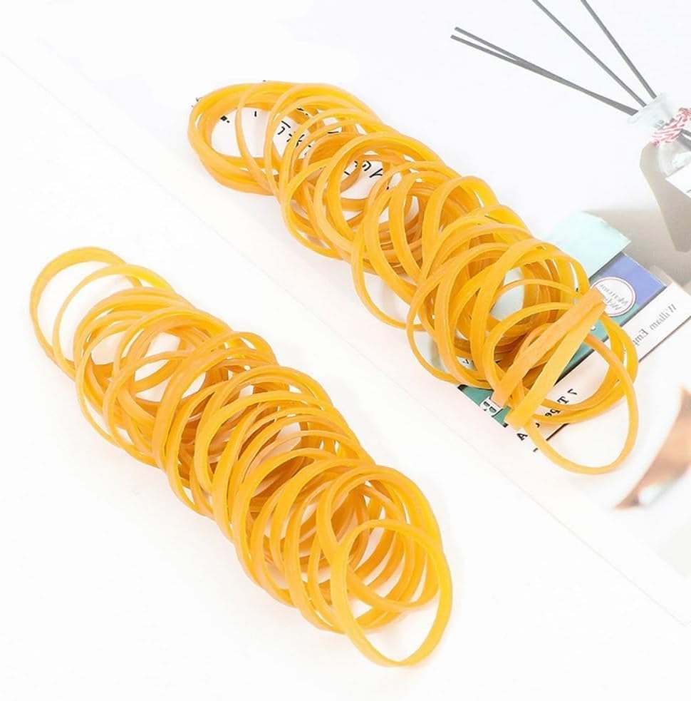 NBIWTOWO 350 Count Yellow Rubber Bands, 4mm Wide, 8cm Circumference, Office Products - Image 4