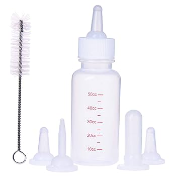 60ml Cat Feeding Bottle Kit Pet Nursing Milk Bottle+Nipple Opener+Cleaning Brush+ Replacement Nipple For Newborn Kittens/Puppies