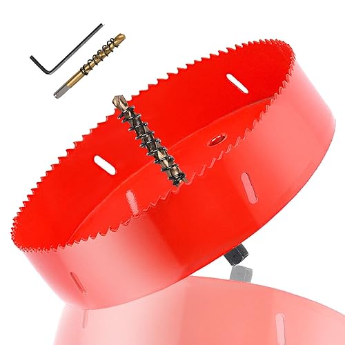 Sierra de agujero bimetálico de 10 pulgadas HSS cortador de agujeros resistente para taladrar madera de plástico, techo de madera contrachapada,