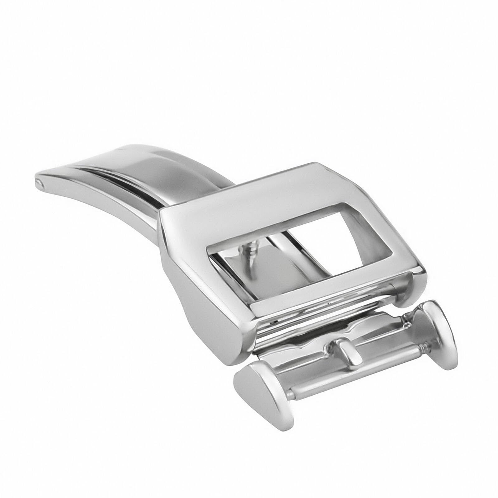 Ewatchparts 20mm Deployment Band Strap Buckle Folding Clasp Compatible With IWC Pilot Portuguese Shiny