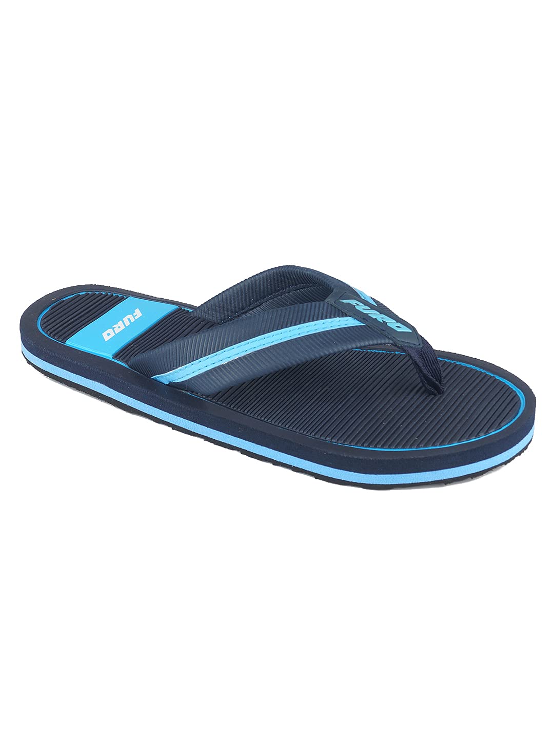 FUROby Red Chief Navy/Sky Blue Casual Flip Flop for Men FF004 (Size 9)