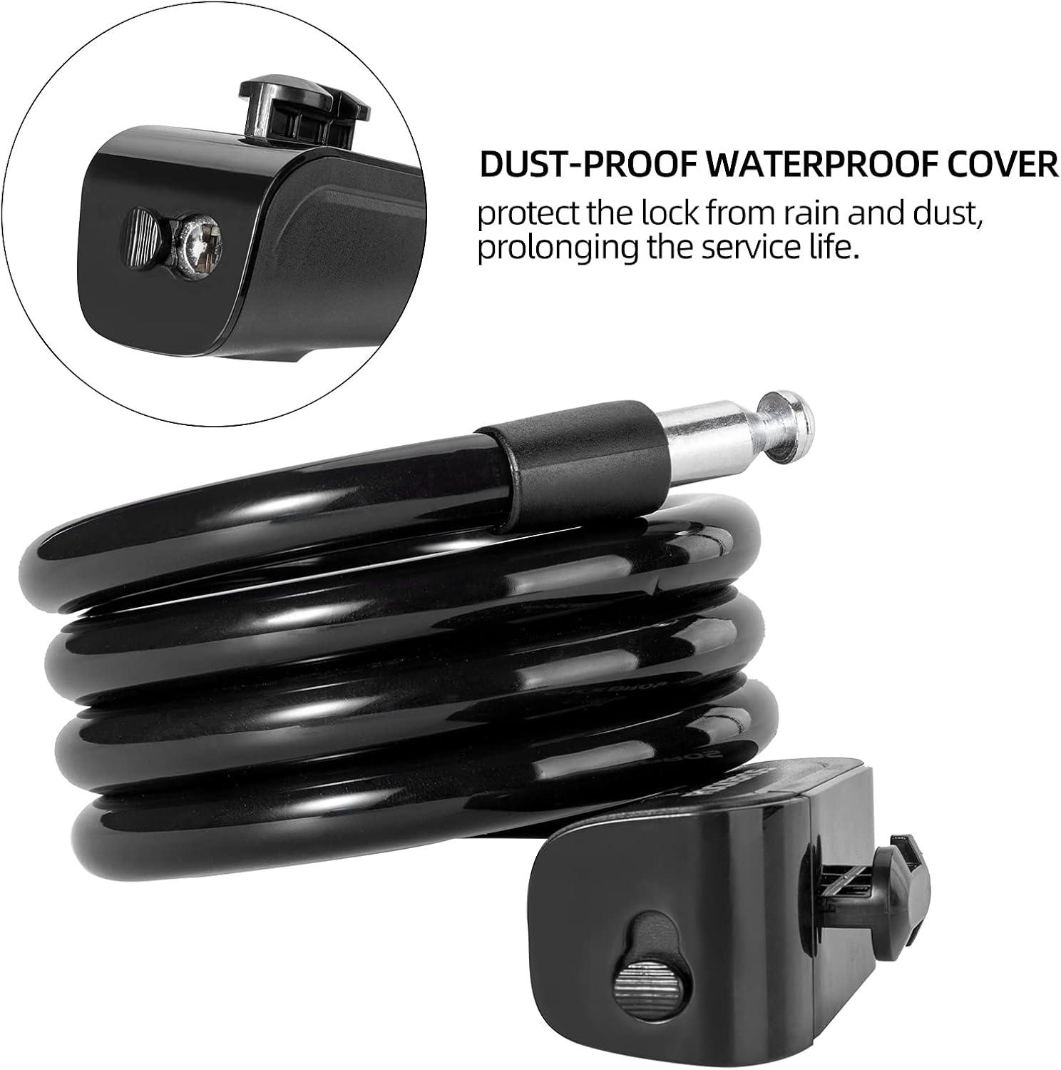 ROCKBROS Bike Lock Cable 4 Feet Bicycle Cable Lock with Mounting Bracket 2 Secure Keys 1/2 Inch Diameter