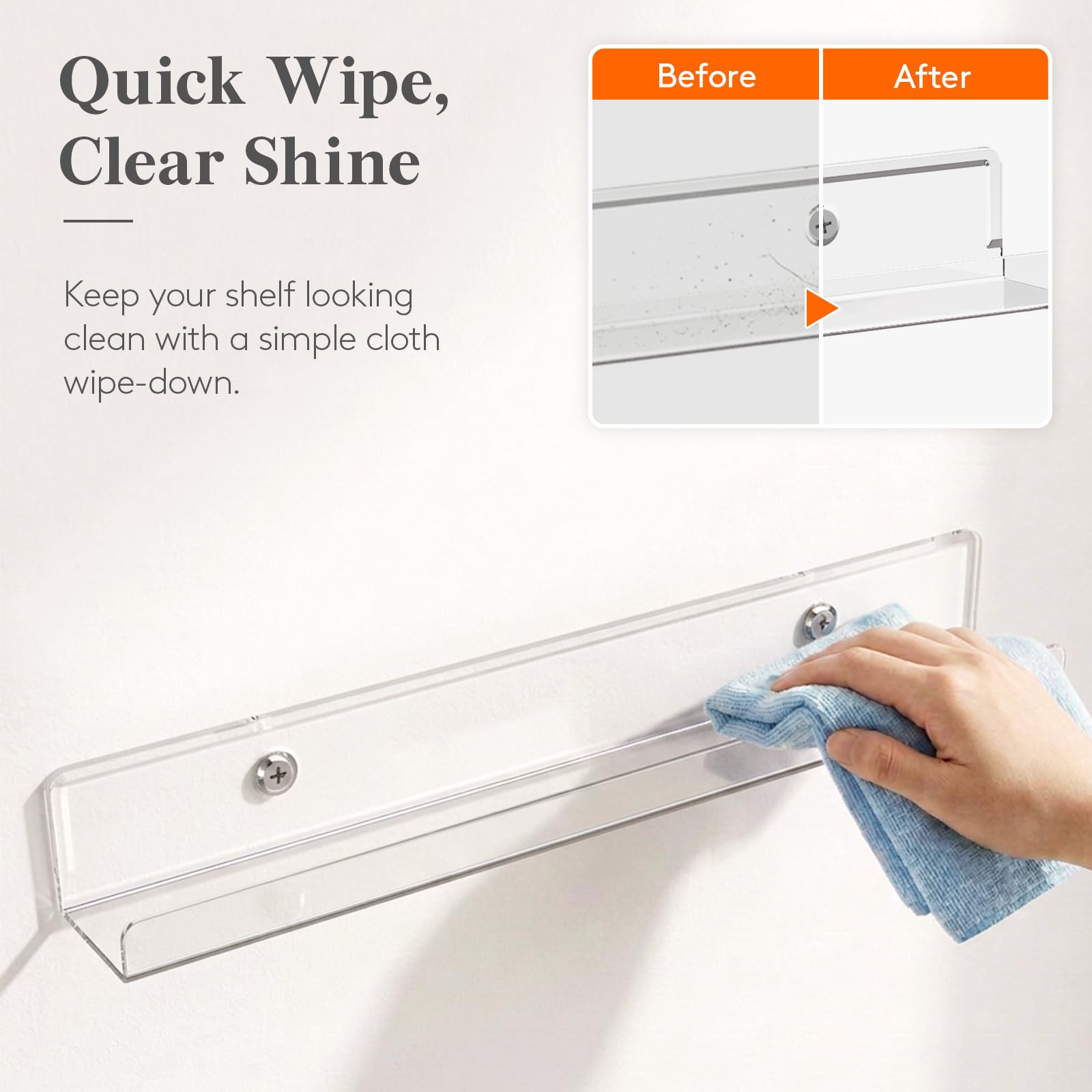 Lifewit Vinyl Record Shelves - Clear Acrylic -9 Lifewit Vinyl Record Shelves - Clear Acrylic -9