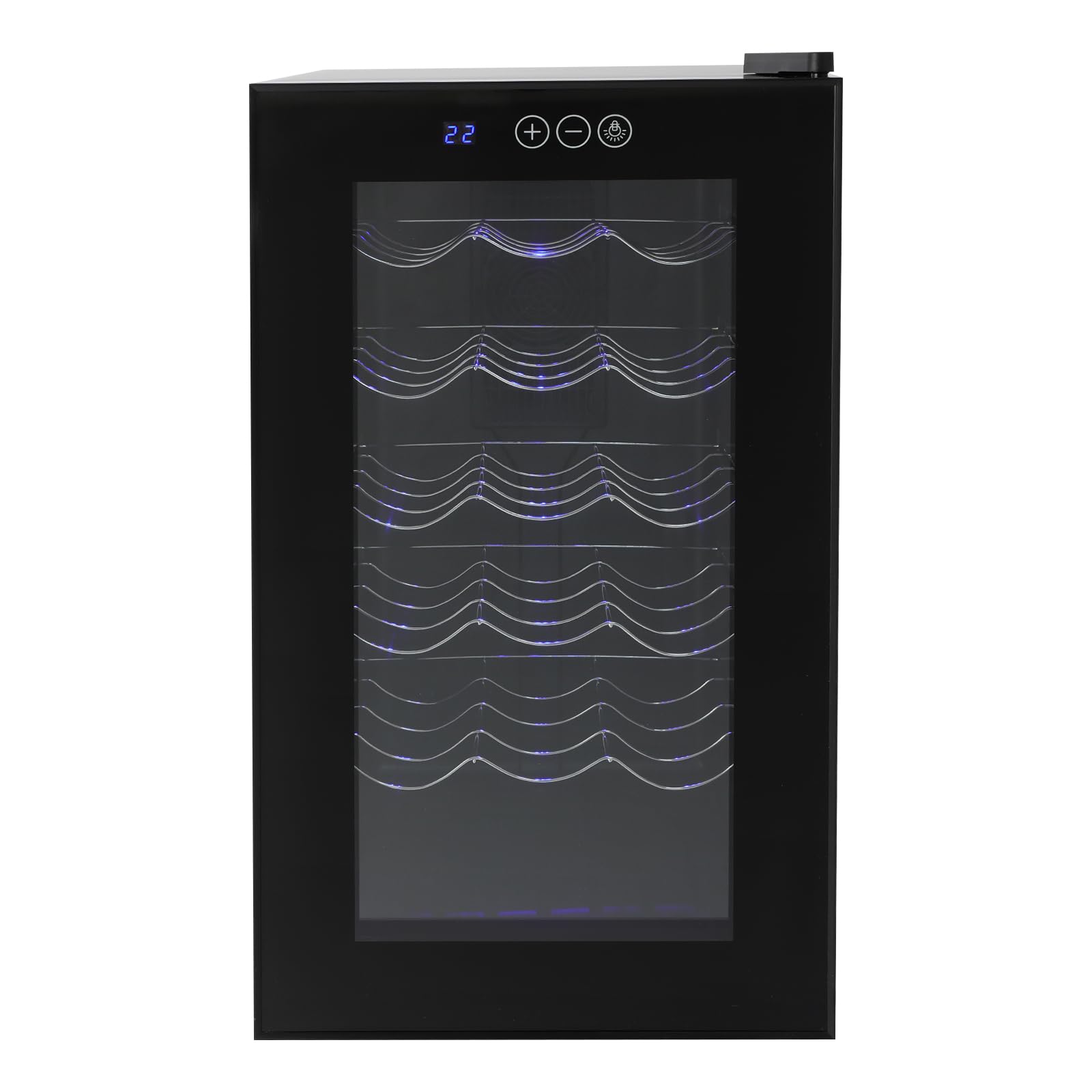 Weinkühlschrank mit Glastür 18 Flaschen 46 Liter 12–18°C LED-Beleuchtung leise