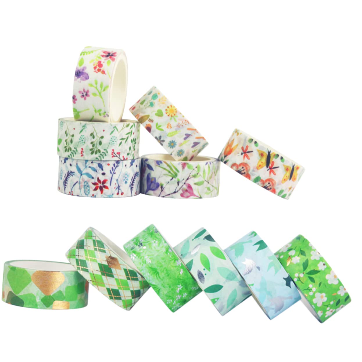 NUOBESTY 48rollen Dekorative Washi Tapes Mit Blumenmuster Dünnes Klebeband Für Scrapbooking Notizbücher Und Frühlingsdesign Leicht Abreißbar Vielseitig Einsetzbar