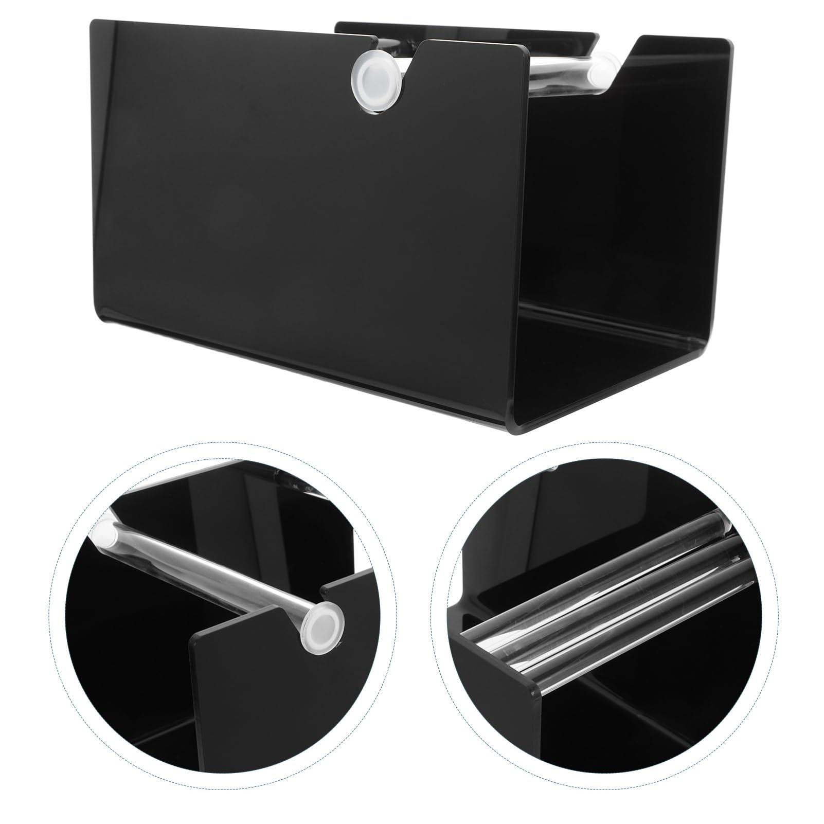 Schwarzer Acryl Sticker Roll Halter Organizer Verstellbarer Acryl Etiketten Spender Für Büro Basteln Versand Und Lager Platzsparendes Design Kompatibel Mit Verschiedenen Kleberolle