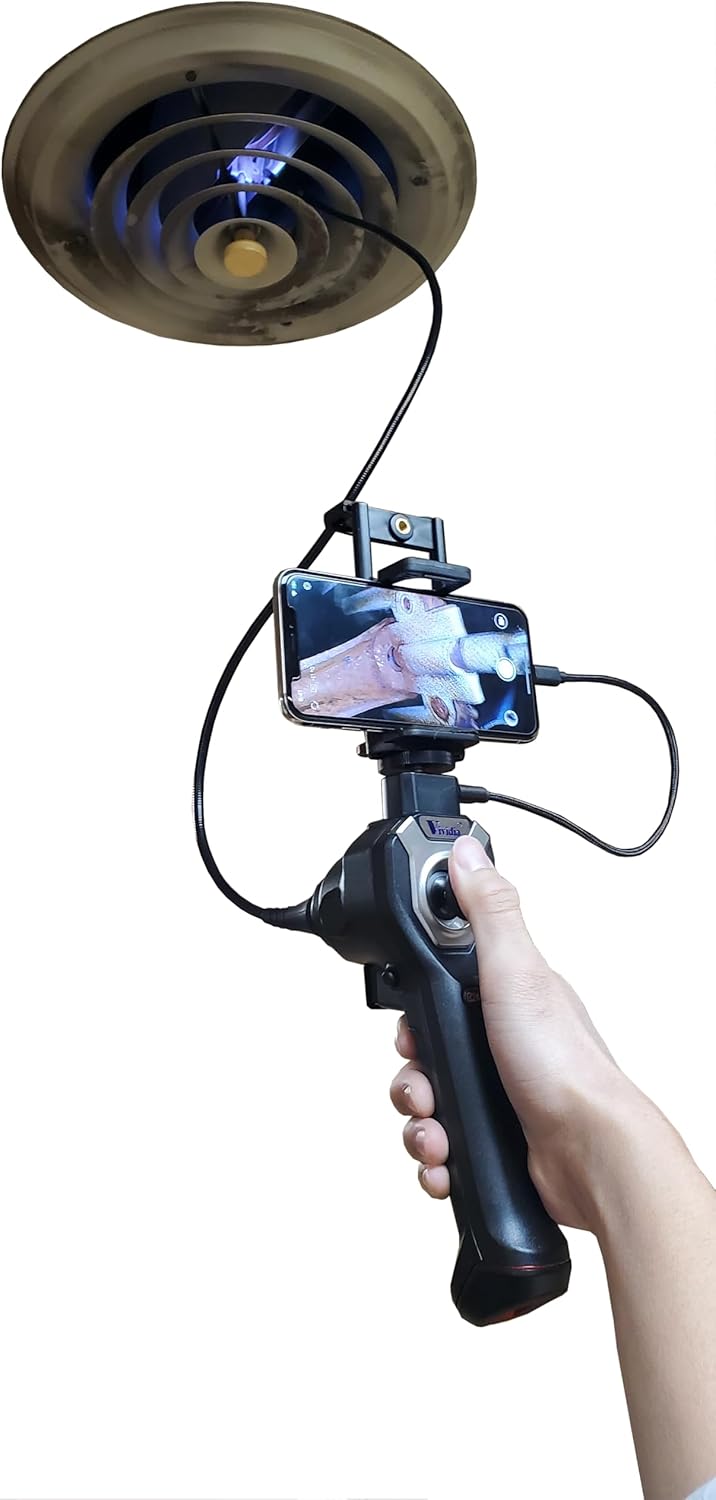 Vividia CX-6078i Joystick Articulating 1280x720 Inspection Camera Borescope with 6mm (0.236") Diameter for Apple iOS Phones Tablets and Android Devices (Semi-Rigid Probe Short)