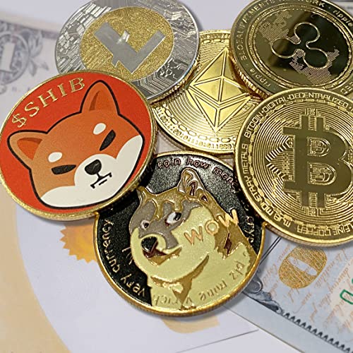 6 Pack Collectible Bitcoin Ethereum Dogecoin Shiba Litecoin Ripple Commemorative Coins, 3mm Limited Edition Cryptocurrency Coin BTC EHT DOGE SHIB XRP LTC Physical Tokens for Gift with Protective Case - Image 6
