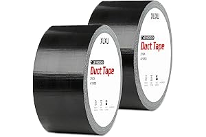 2 Pack Black Waterproof Heavy Duty Duct Tape, Indoor Outdoor Tearable Repair...