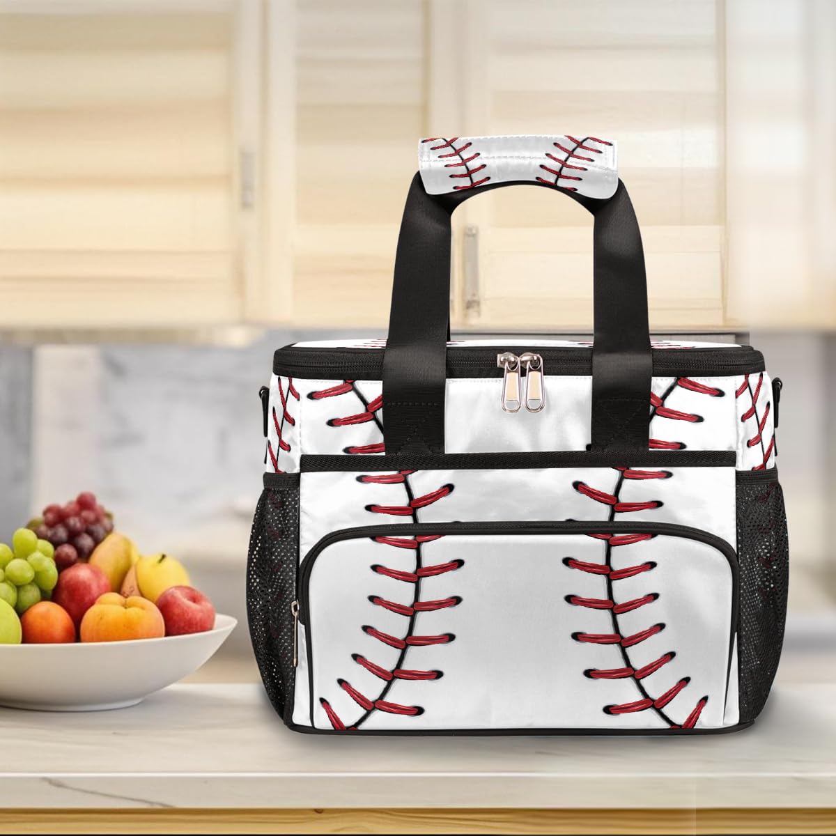 Mexpekil Borsa termica riutilizzabile a prova di perdite, per sport, baseball, picnic, picnic, stampa in pizzo, borsa termica per donne, uomini, lavoro, campeggio, spiaggia, ufficio, 24 lattine, 15 l