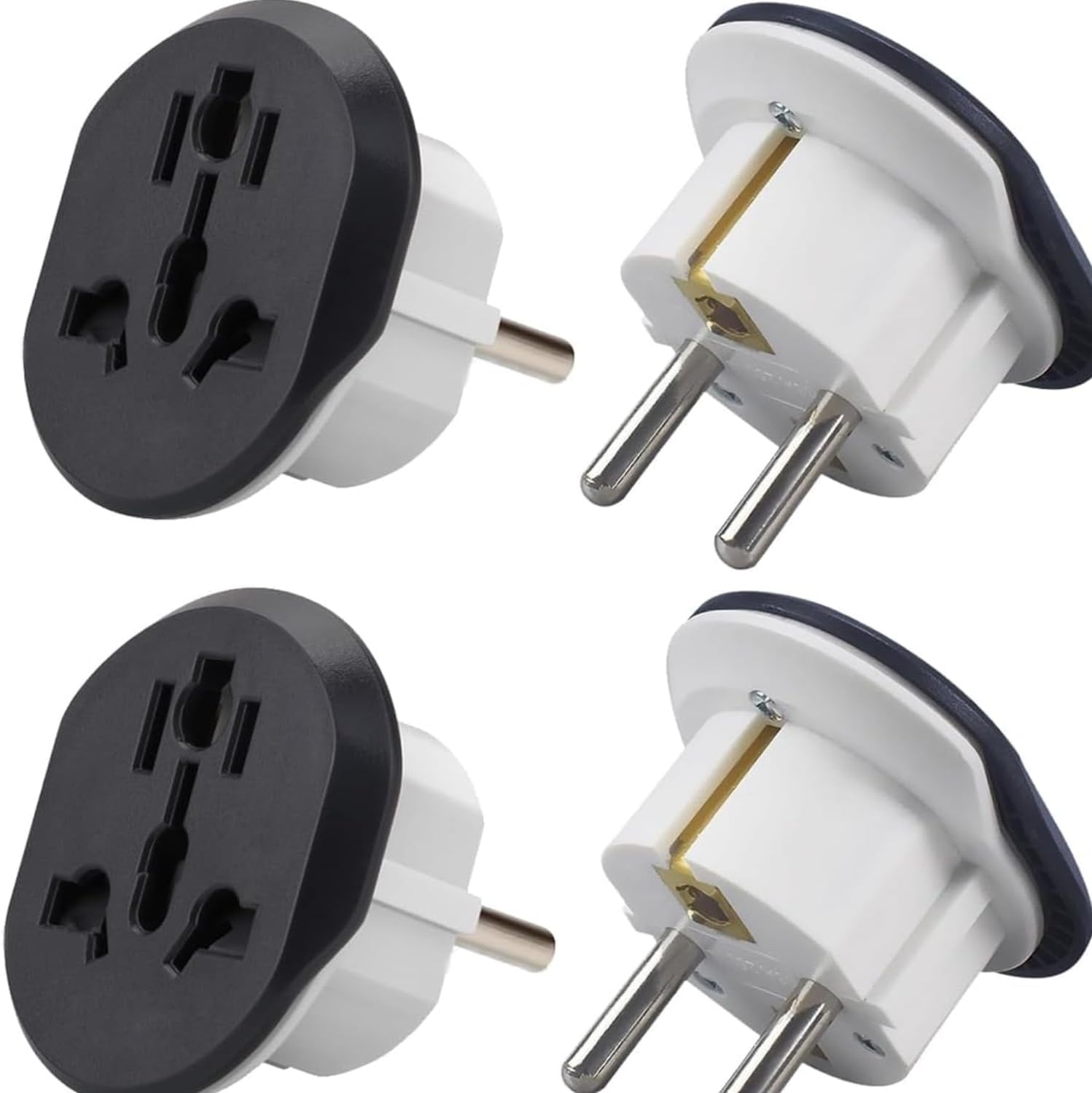 Limos 4-Pack Travel Plug Adapter Set | UAE USA UK EU AU CN to KSA/EU/Germany Socket | Universal 4 Piece, Airport Multi-Country Plug