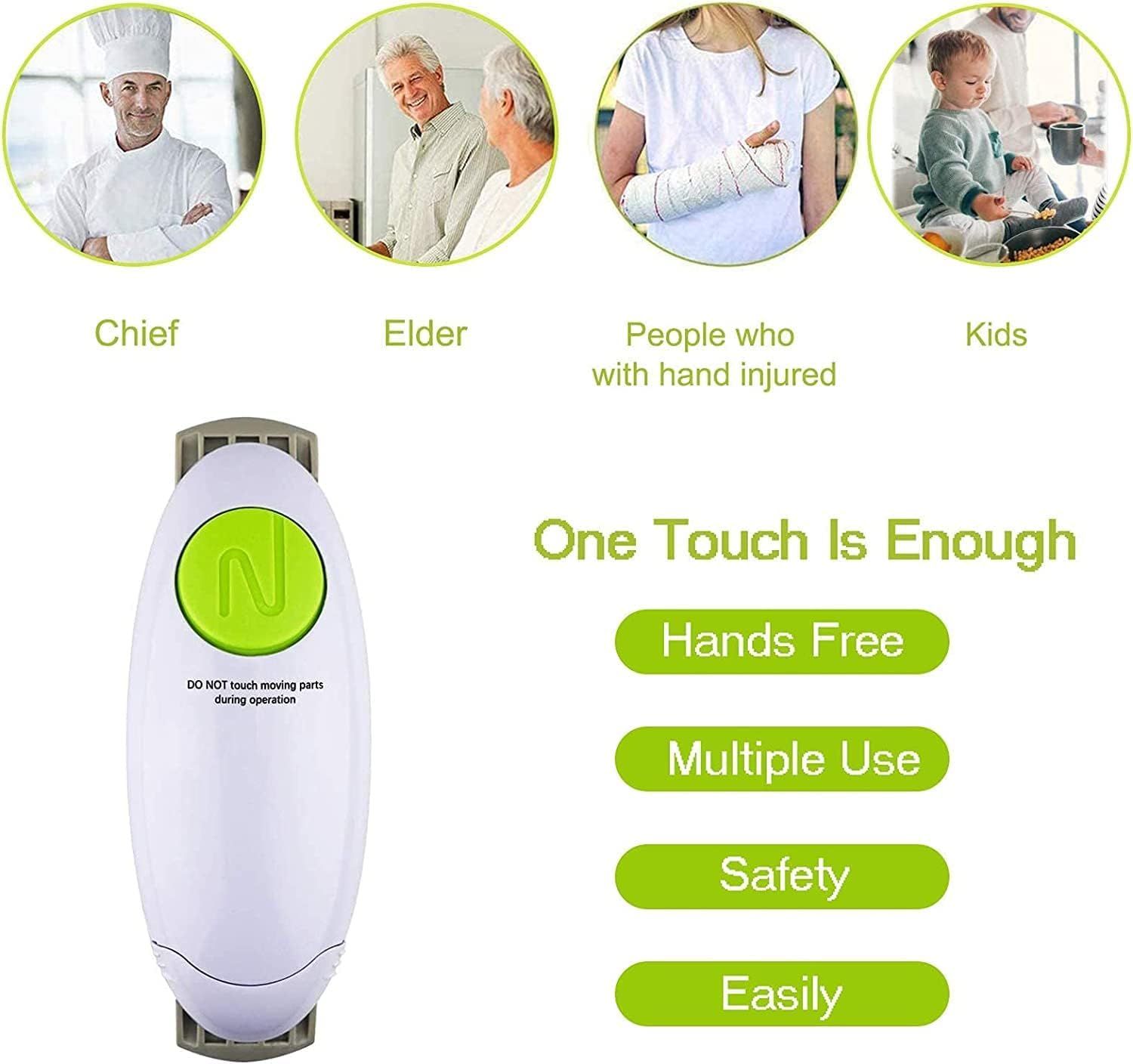 Apriscatole Elettrico Jar Opener, Ristorante Can Opener, Bordo Liscio Automatica Jar apriscatole per Gli individui, l'artrite e casalinga, apribottiglie per Mani artritiche