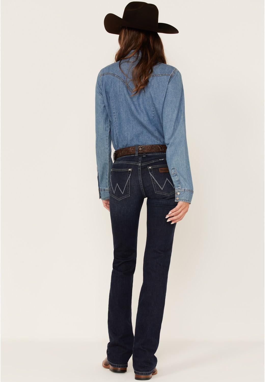 Wrangler Women's Retro Dark Wash Mid Rise Mae Alexis Stretch Bootcut Jeans - 112321491 15W x 34L