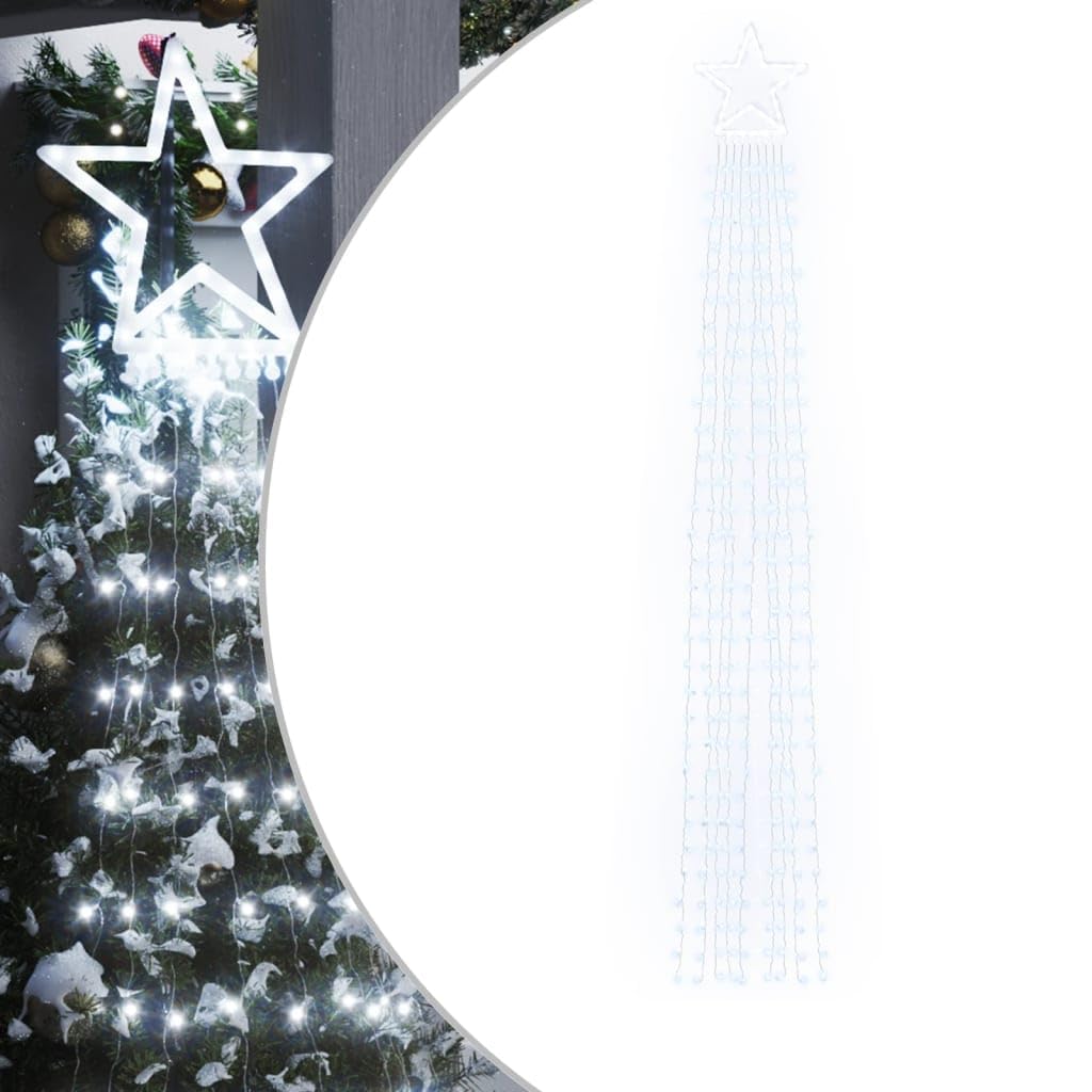 LAPOOH Lampka choinkowa 320 diod LED zimna biel 375 cm, lampki choinkowe, wodoodporne wewnątrz i na zewnątrz, lampki choinkowe-356924