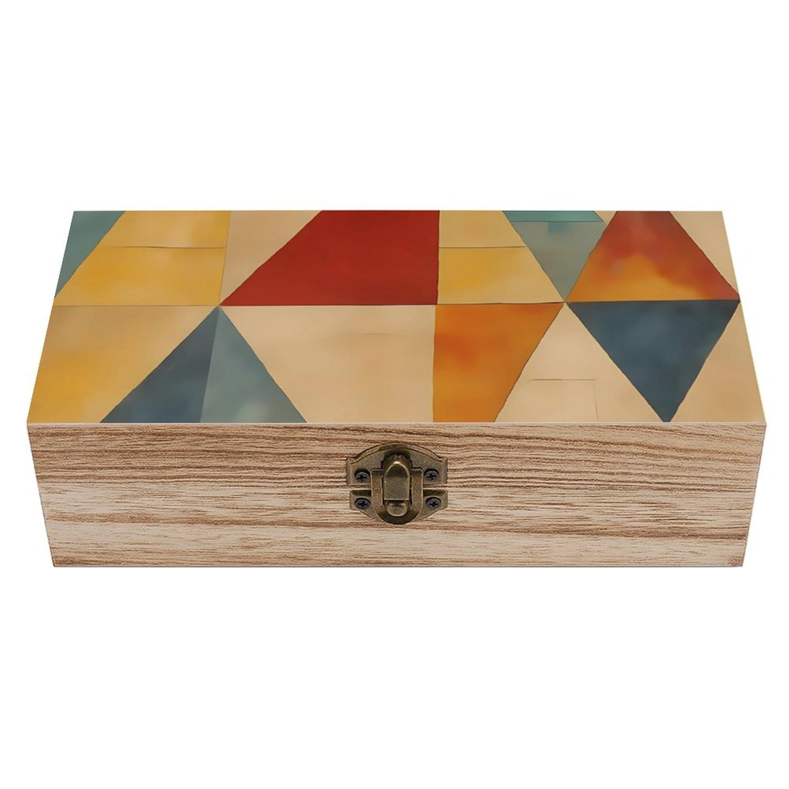 HLBSDM Mid Century Modern Geometric Art Retro Wooden Storage Box Jewelry Art Gift Boxs Decorative Keepsake Boxes