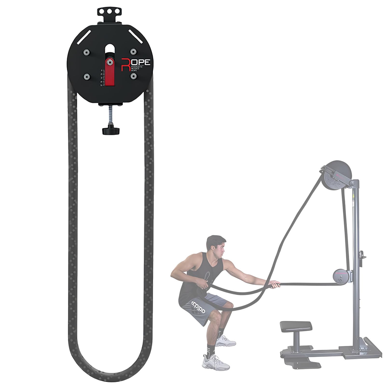 Puleggia di resistenza, 4 m, corda di nylon, per arrampicata, regolabile, per palestra domestica, fitness, per trazioni e allenamento aerobico
