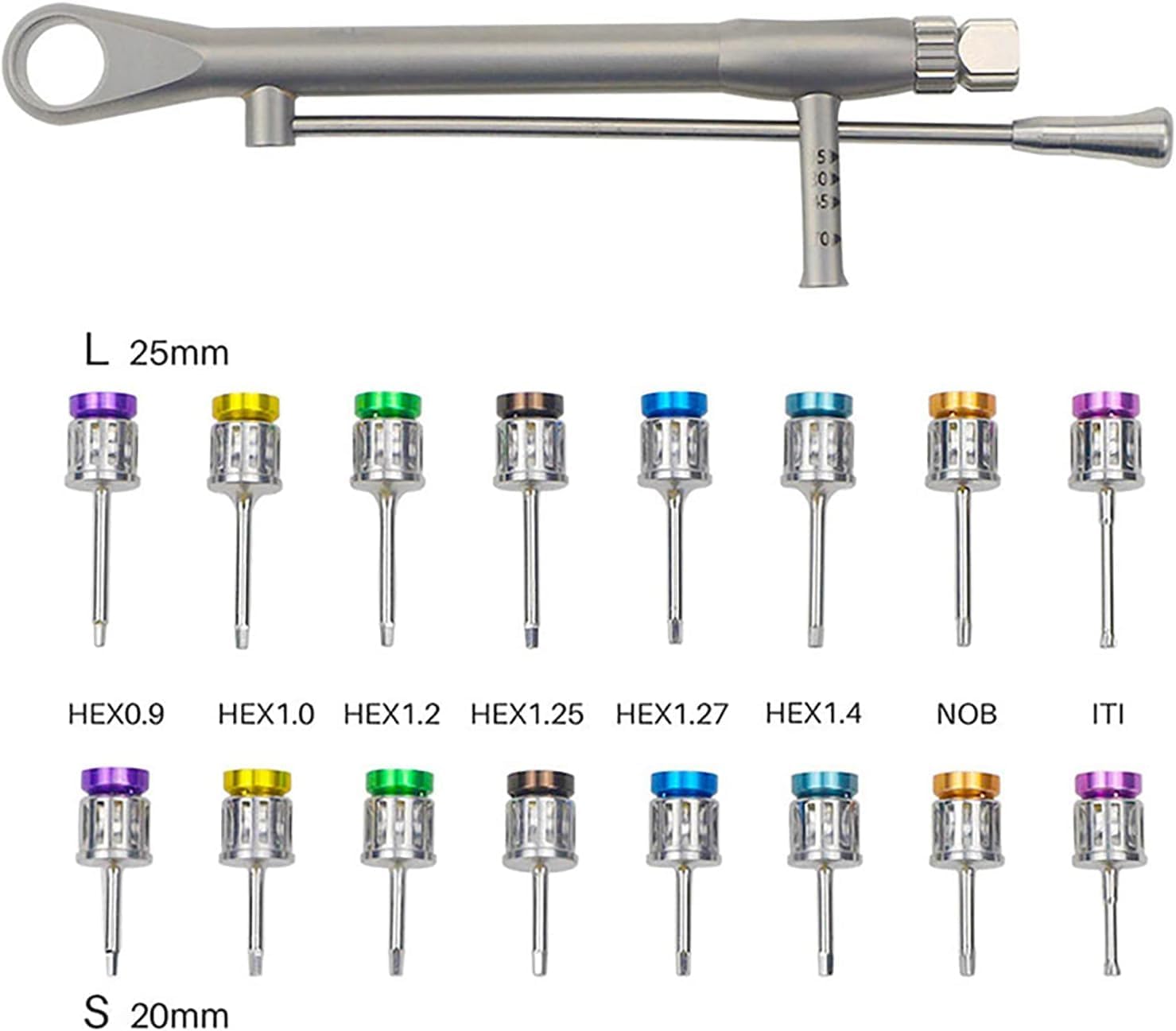 Universal Implant Prosthetic Kit,Colorful Prosthetic Tool,10-70Ncm Implant Driver with 16 Screwdrivers (US stock)