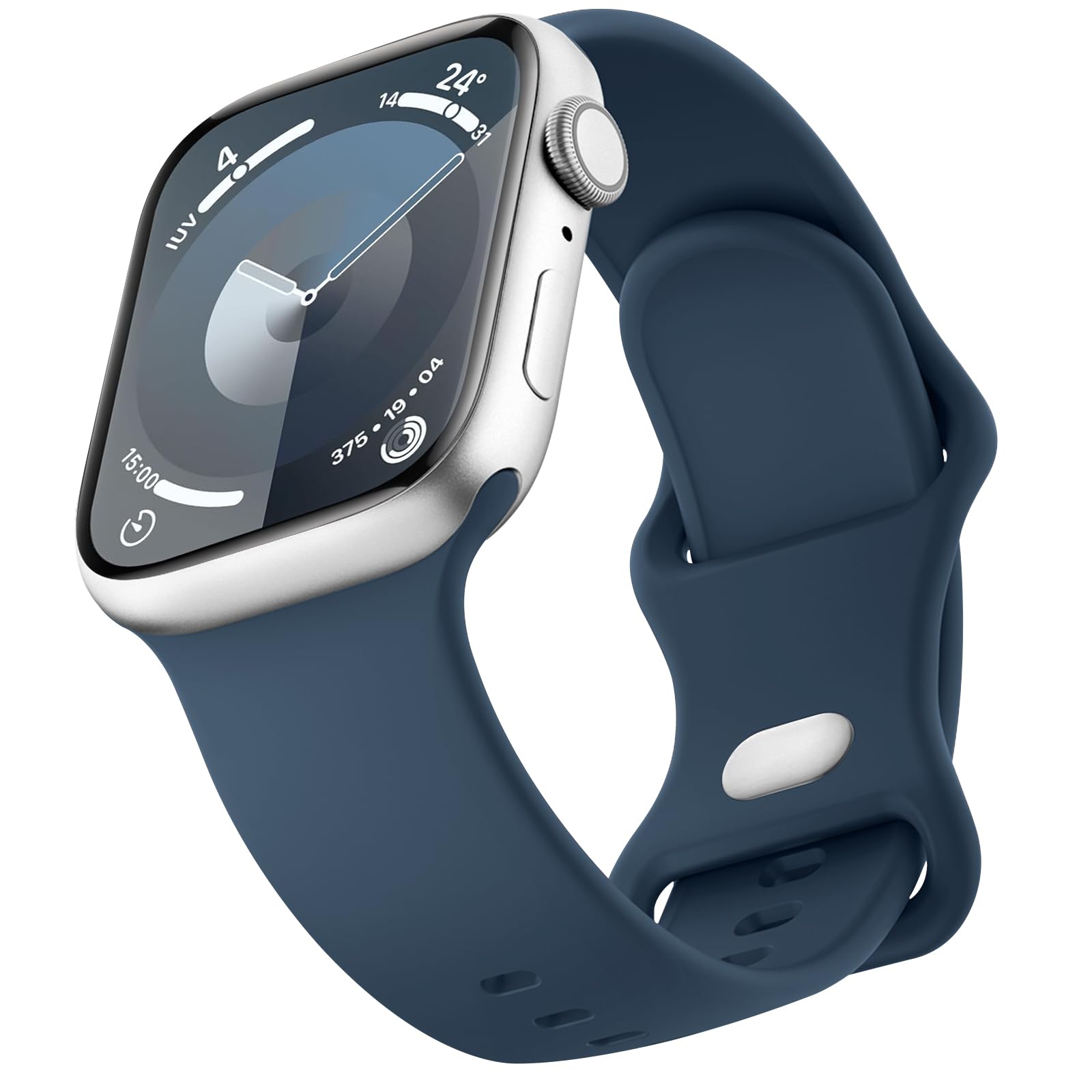 Sport Bands Compatible with Apple Watch Band 41mm 40mm 38mm, Soft Silicone Correa Wristband Replacement Strap Compatible for Apple Watch SE2 SE Series 9 8 7 6 5 4 3 Women Men, Abyss Blue,-image-24