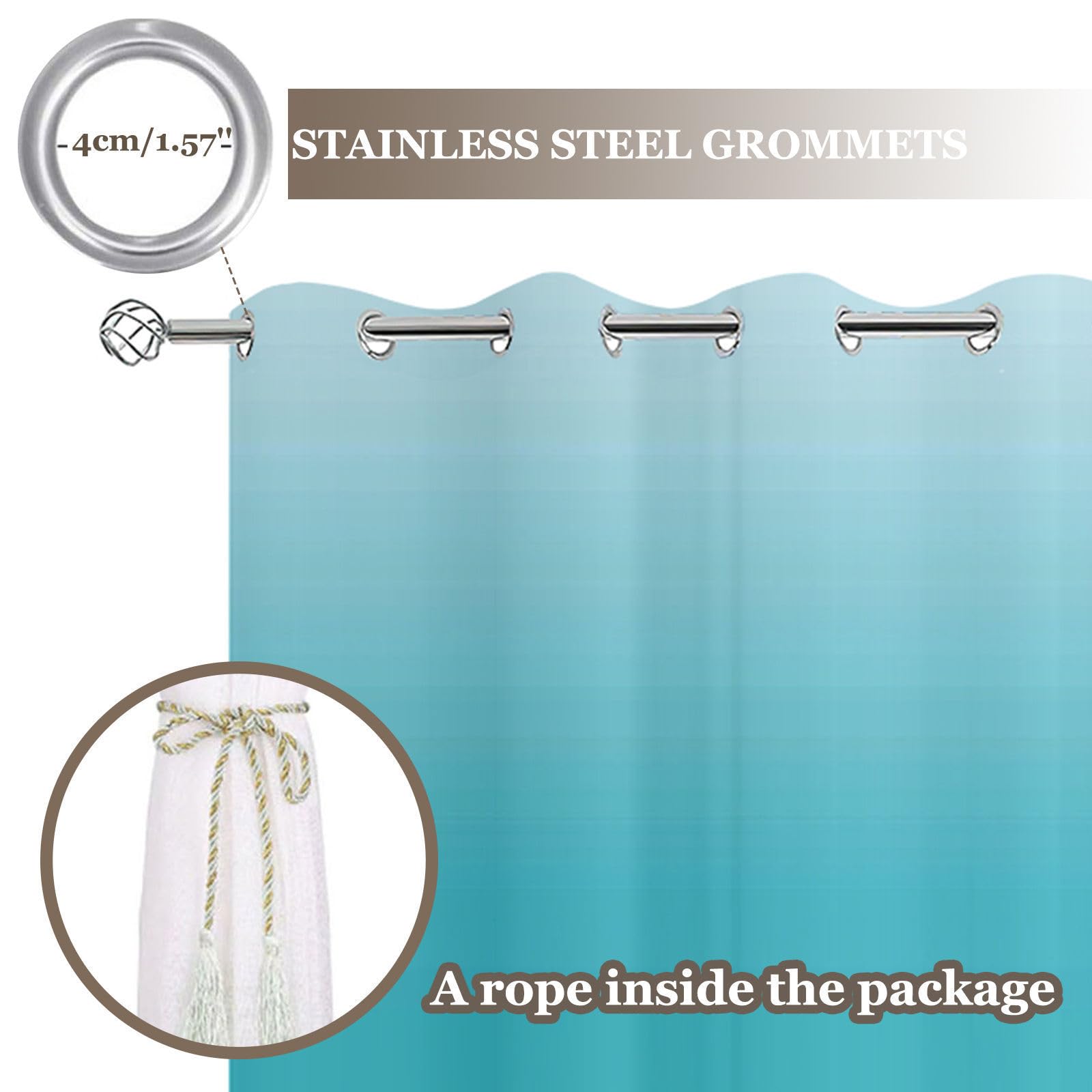 Hiseng Rideaux Extérieur Imperméable, Motif Plante Feuilles 3D Rideau Occultant Isolant Thermique 2 Pieces Rideau d'Extérieur pour Pergola Terrasse avec Oeillet (137x243cm,Plumeria)