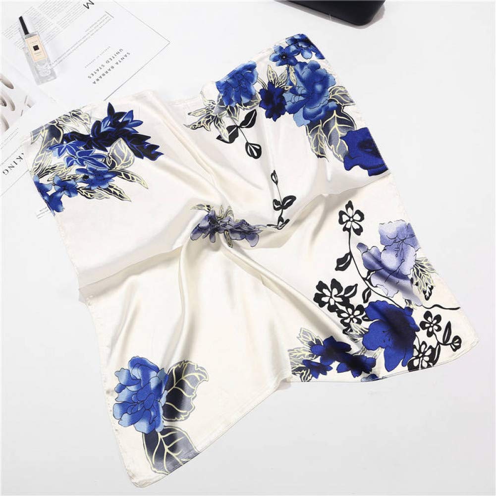 Foulard carré femmes fleurs grand châle cheveux et cou tendance