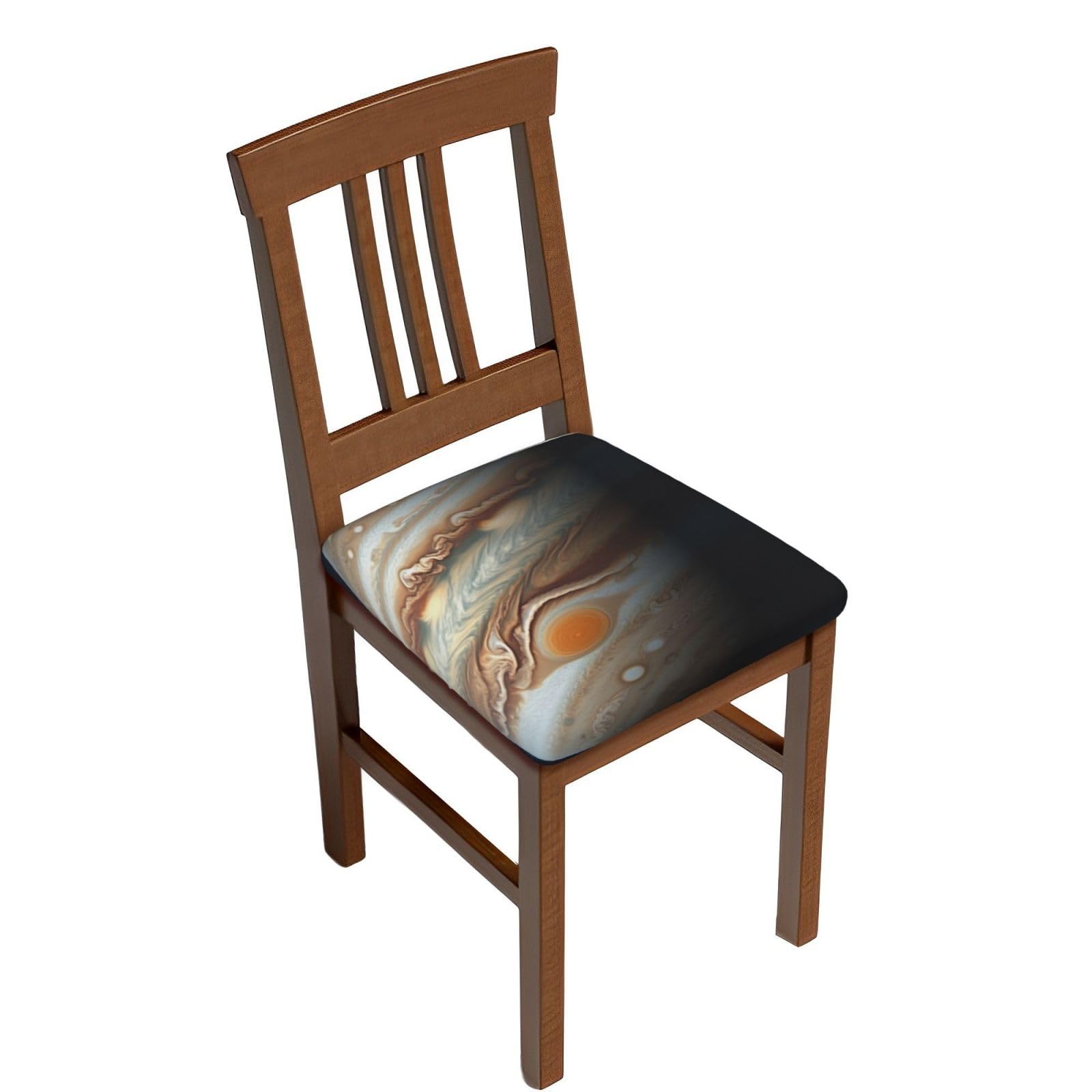 DWVTSLH Jupiter Landscape Bar Stool Covers Square, Four Pieces High Elastic Soft Seat Cushion Cover Protector Washable Barstool Slipcovers Nonslip Replacement Square Bar Chair Covers