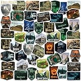 Lord of The Rings Location Badges 50ct Vinyl Large Deluxe Stickers Variety Pack - Laptop, Water Bottle, Scrapbooking, Tablet, Skateboard, Indoor/Outdoor