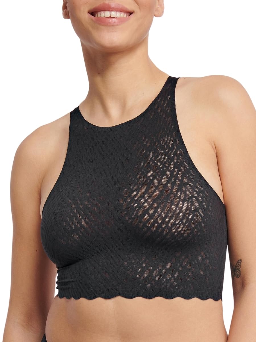 Sloggi Women's Zero Feel Bliss Crop Top Undershirt, Black, L