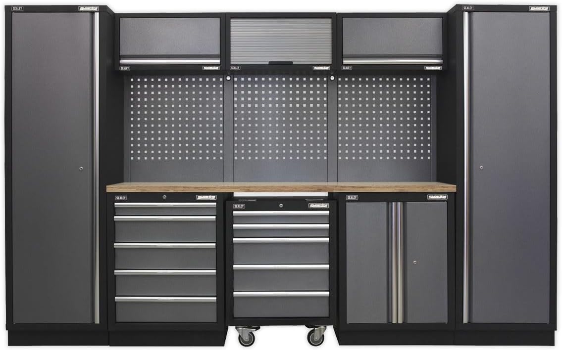 Sealey Modular Storage System Combo - Pressed Wood Worktop - APMSSTACK03W
