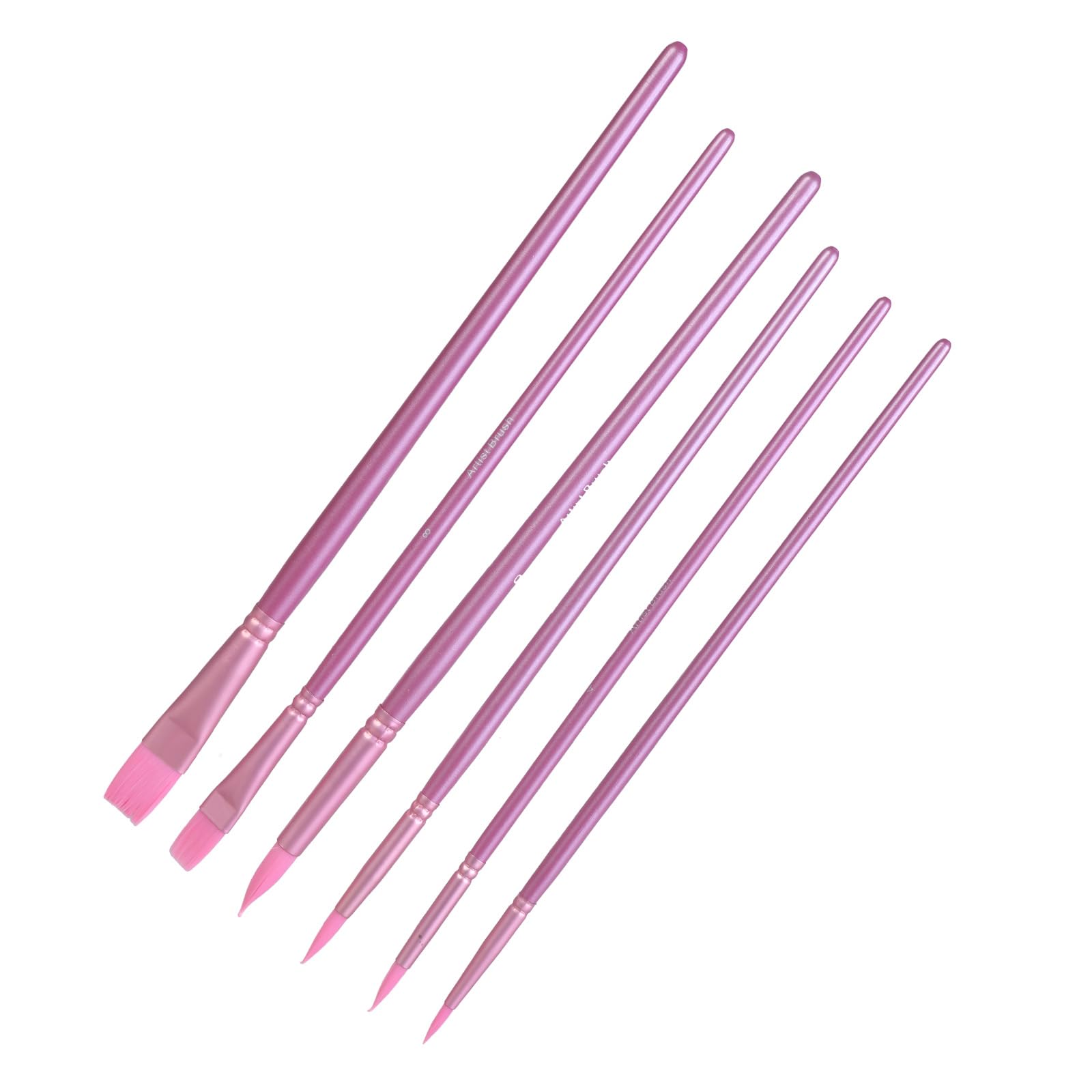 6Pcs Artist Paint Brush Watercolor Paint Brush For Oil Acrylics Watercolor Gouache Painting Nylon Bristles Paint Brush