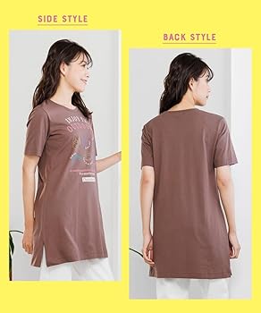 Amazon | [ニッセン] 大きいサイズ 綿100％Aラインプリント