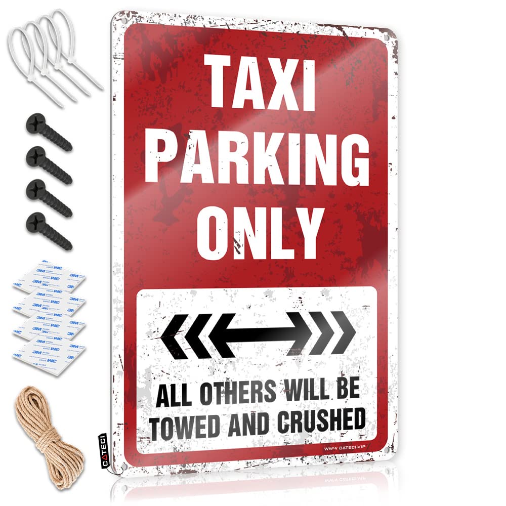 Krazmurongd One Color Coffee Sign Decor Taxi Parking Only Tin Sign Backyard Bar Sign Funnymetal Sign