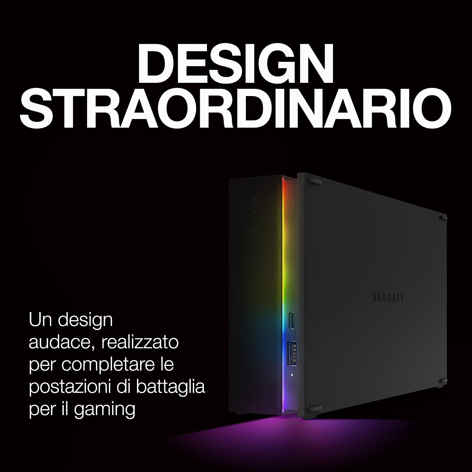 Seagate FireCuda Gaming Hub 8TB, Hard disk esterno, per PC & PC Portatili, USB 3.2, Data Rescue Service (STKK8000400)