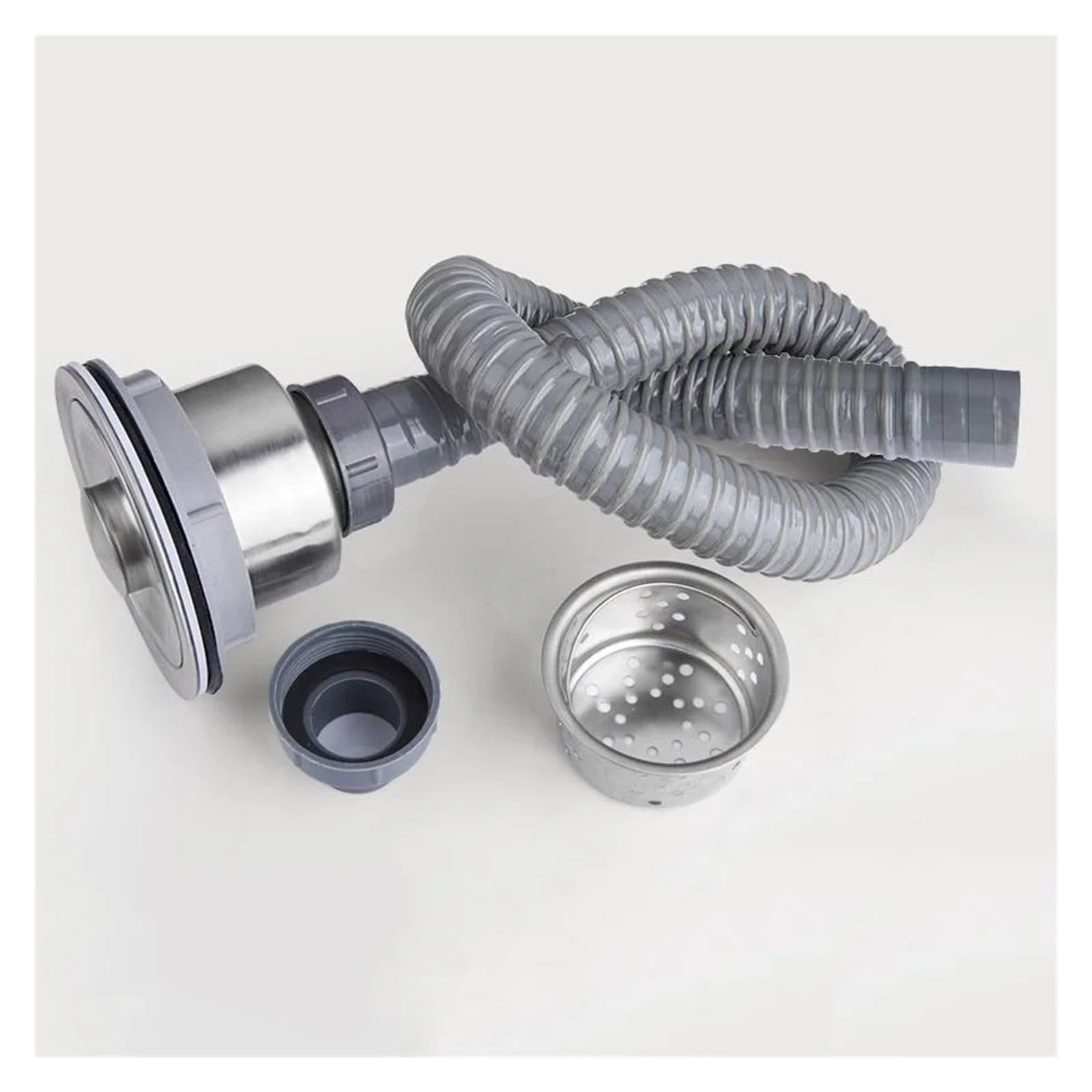 Tubo di scarico universale per lavello da cucina con anello di tenuta, tubo estensibile per lavabo, compatibile con la maggior parte dei lavelli, design durevole e flessibile