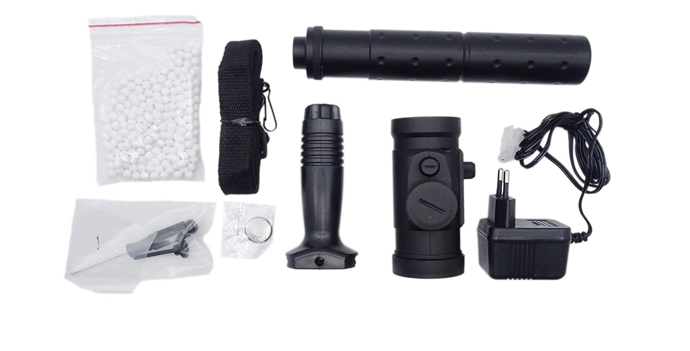 Rayline Softair M85 Softair Gewehr elektrisch, Material: ABS (Stoßfest), Nachbau im Maßstab 1:1, Gewicht: 1320g, Kaliber: 6mm, Farbe: Schwarz - (unter 0,5 Joule - ab 14 Jahre) Länge: 720 mm