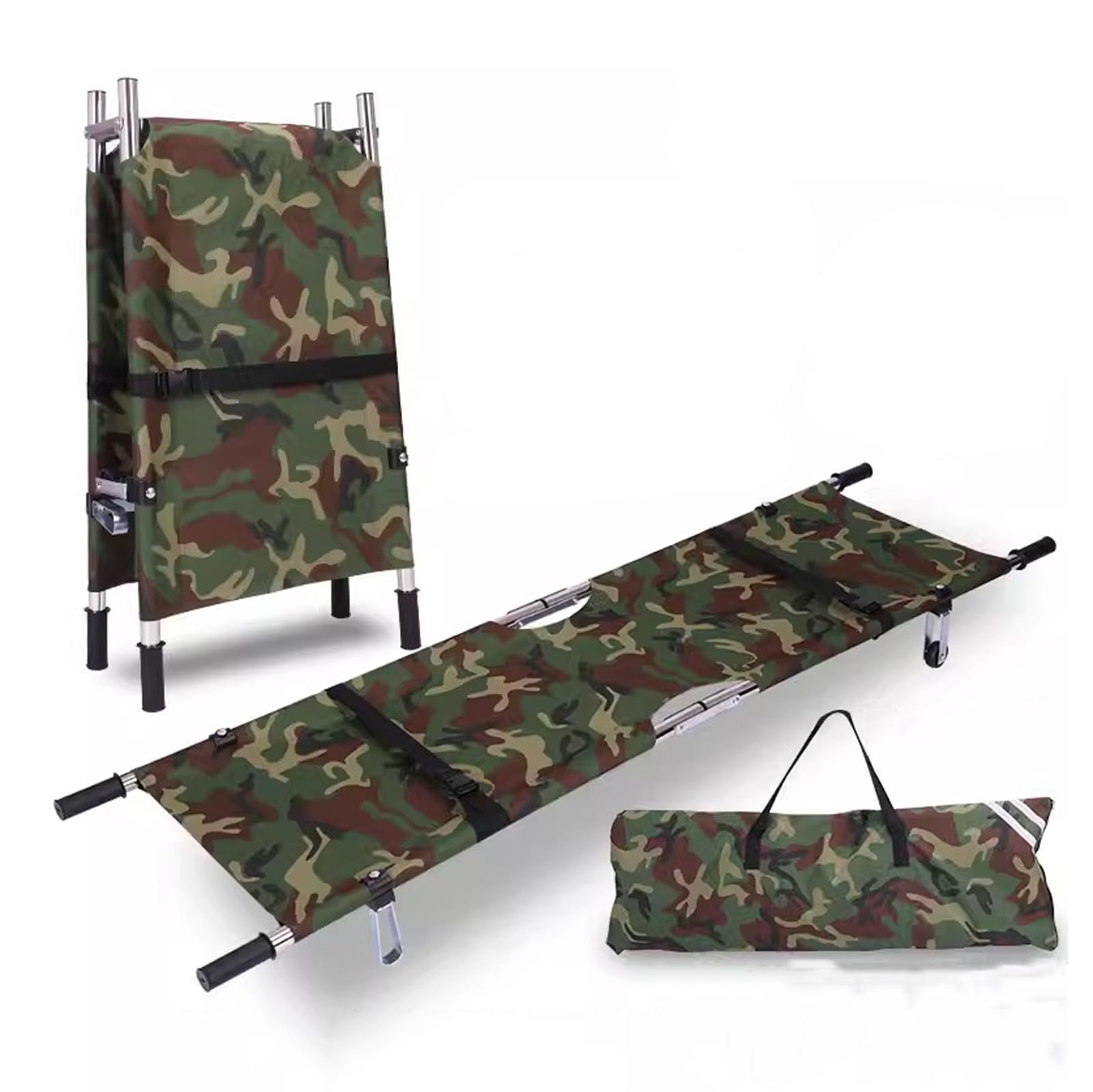 YNIYUJKL Folding Portable Transport Stretcher, Stretcher With Heavy Duty Handles, Medical Emergency Folding Stretcher, Portable Household Lightweight Stretcher,Camouflage-A