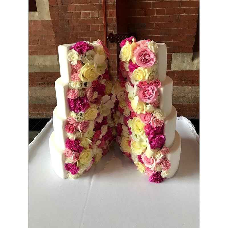 Lealoo Pièce montée en polystyrène coupée en 2 Parties, Base Ø 30cm à 10cm, Hauteur Totale 50 cm, Dummy pour gâteau Styropor