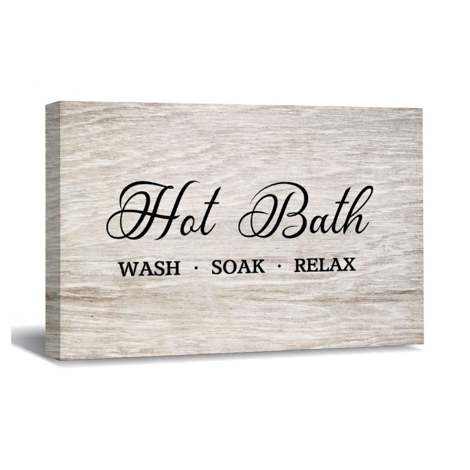 Luijorgy Style-8 Inspirational Sayings Quotes Canvas Wall Art Hot Bath Wash Soak Relax Farmhouse Wall Decorations For Pub Bedroom Dining Room Kitchen Bathroom Stretched And Framed Canvas Paintings - 12X8in
