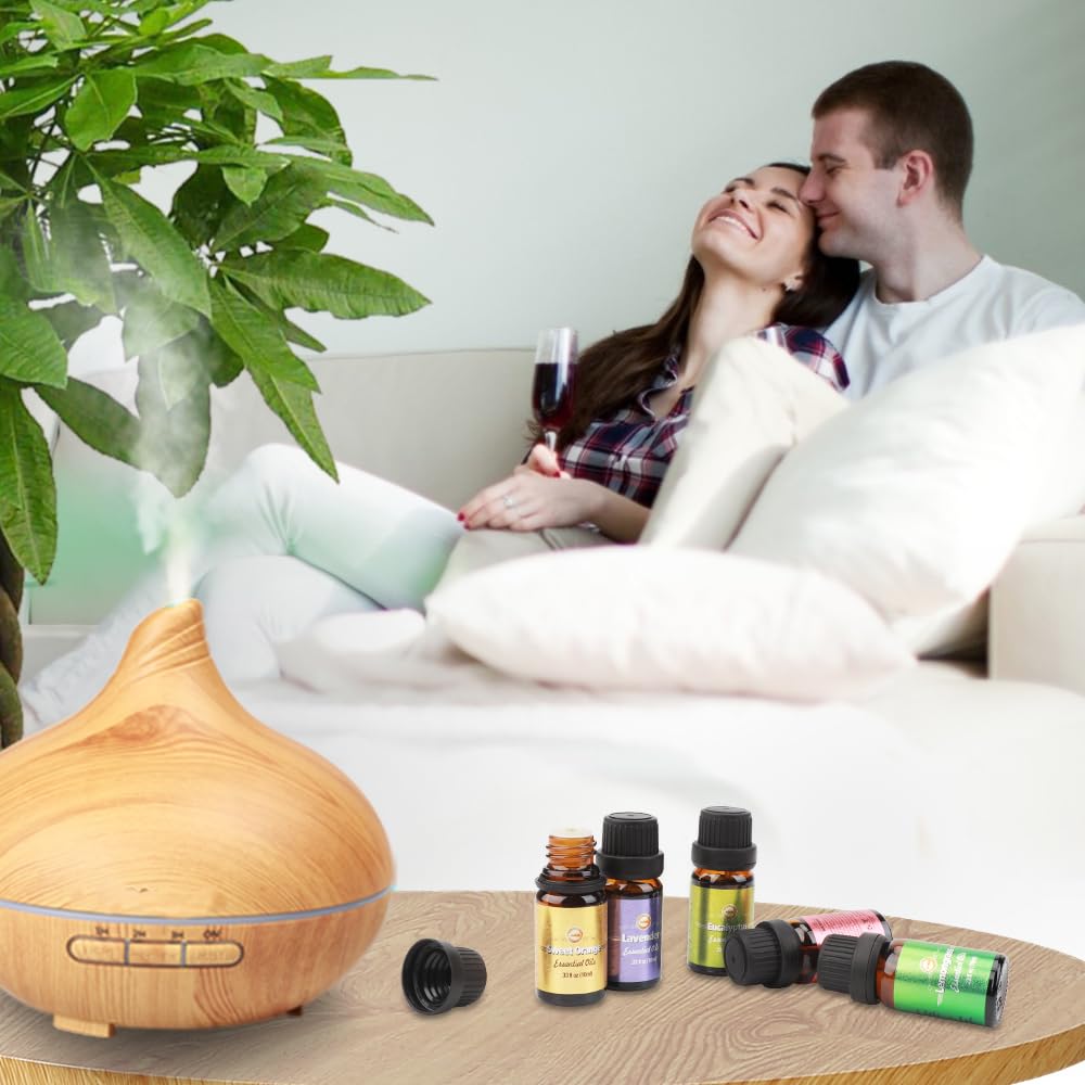 Set de Aceites Esenciales para Humidificador 18 x 10ml,óleo Essencial Lavanda Ylang-Ylang Árbol del Té Eucalipto Incienso Lemongrass Romero Naranja Menta Limón Bergamota Pomelo Manzanilla Rosa