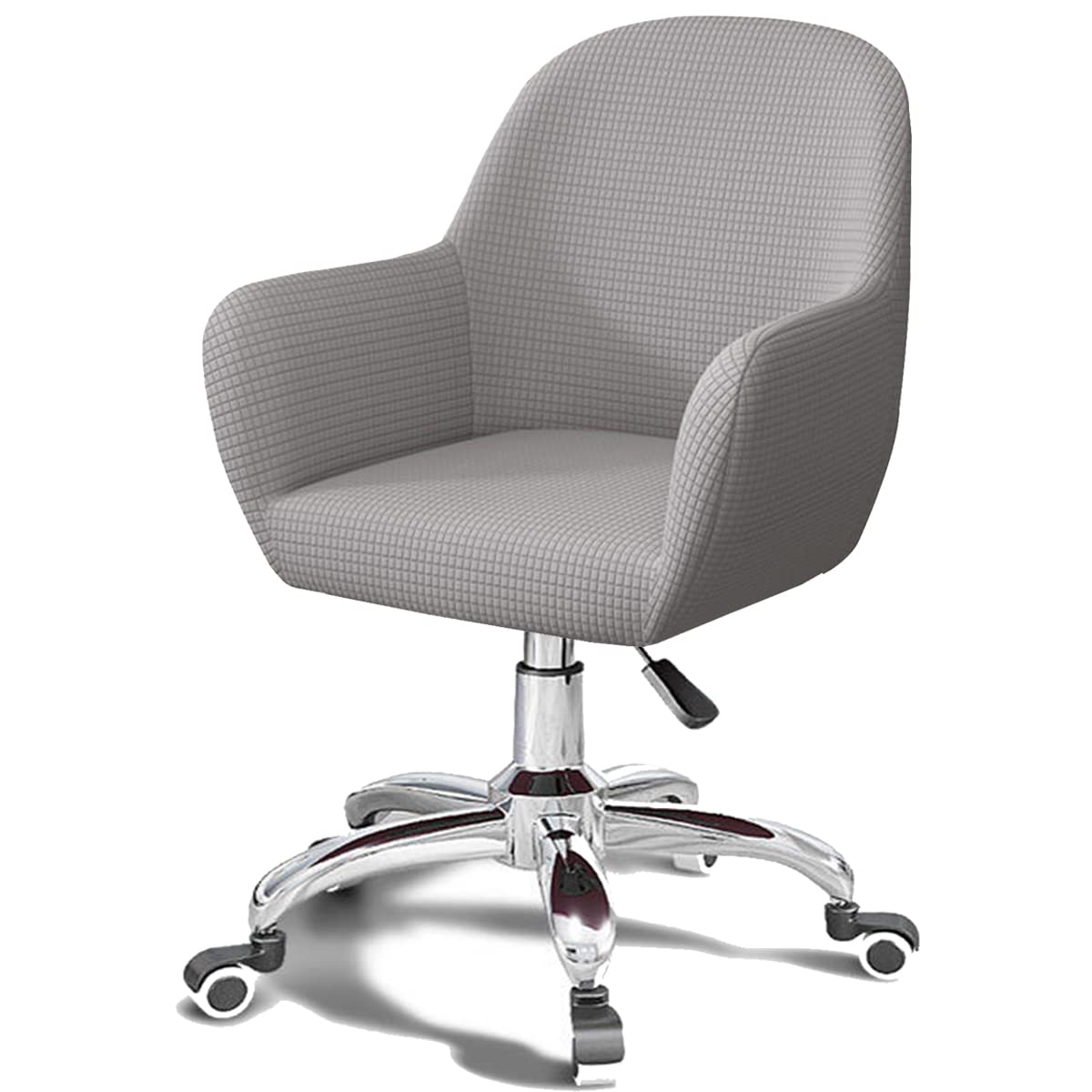 XGANGM Office Computer Chair Slipcover 2 Piece With Arms - Swivel Curved Back Dining Desk Cover, Modern Style Protector for Home Kitchen Living Room, Light Grey, 4PCS