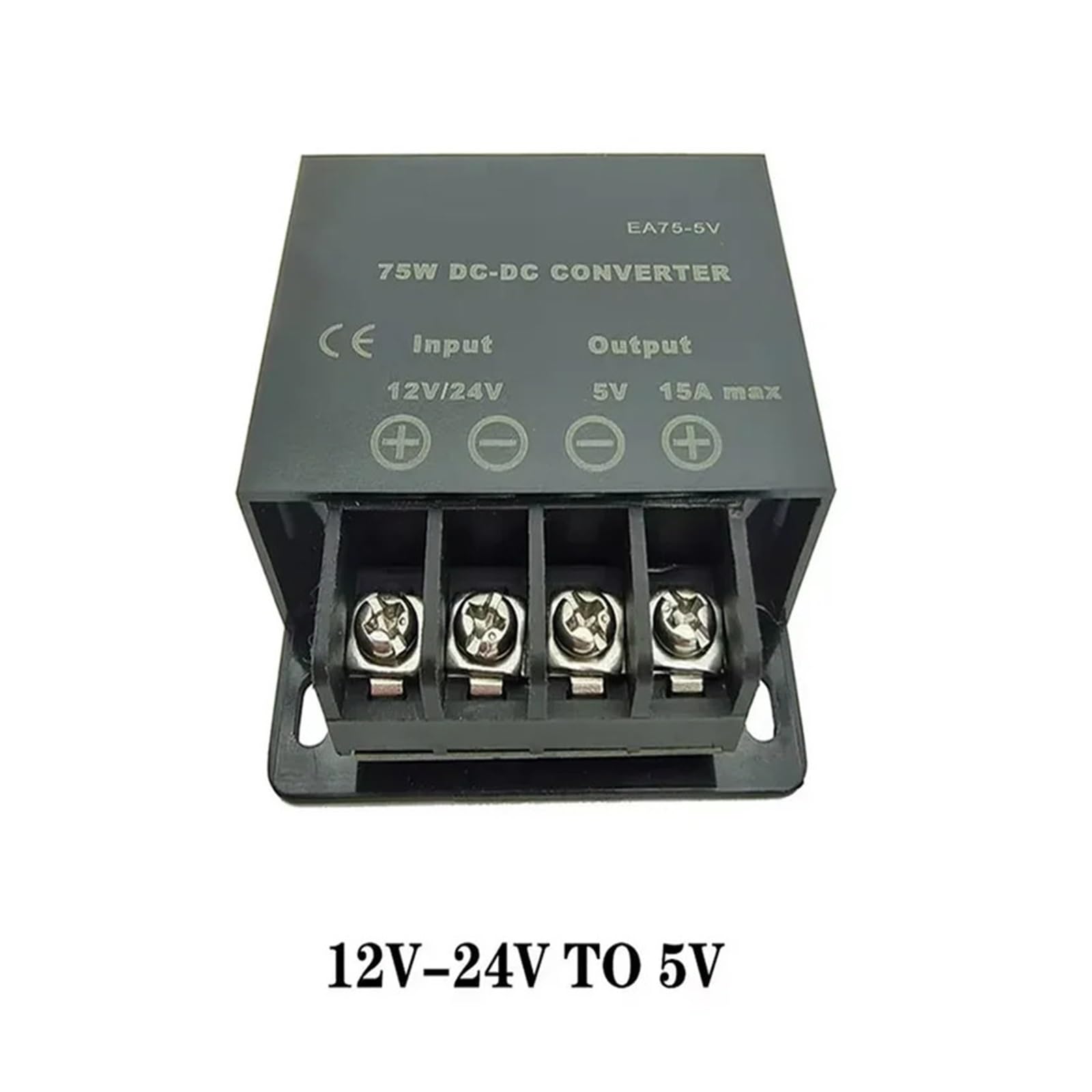 Convertidor reductor de 12V/24V a 5V 15A 75W resistente al agua IP68(12-24V to 5V 15A)