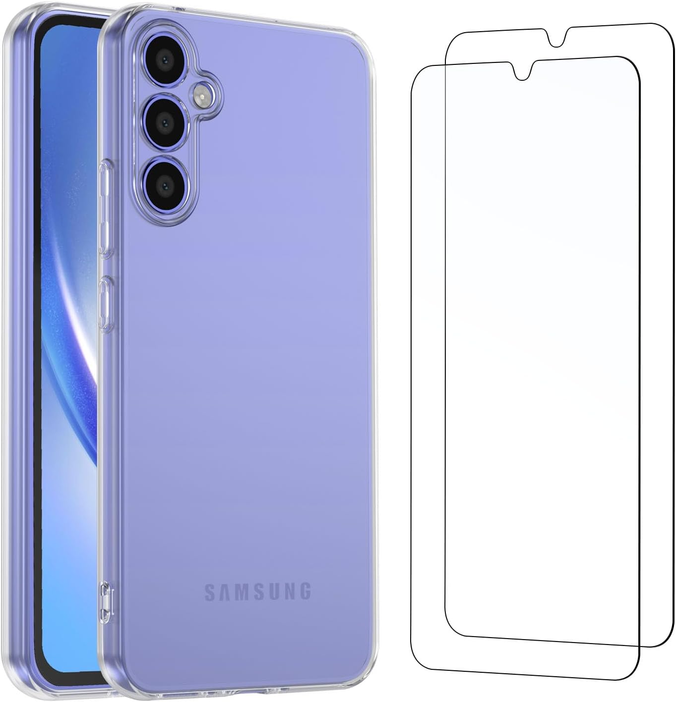 REY Pack 3X Pellicola salvaschermo e Cover per LG G7 THINQ, Vetro temperato e Silicone TPU ad Alta Resistenza