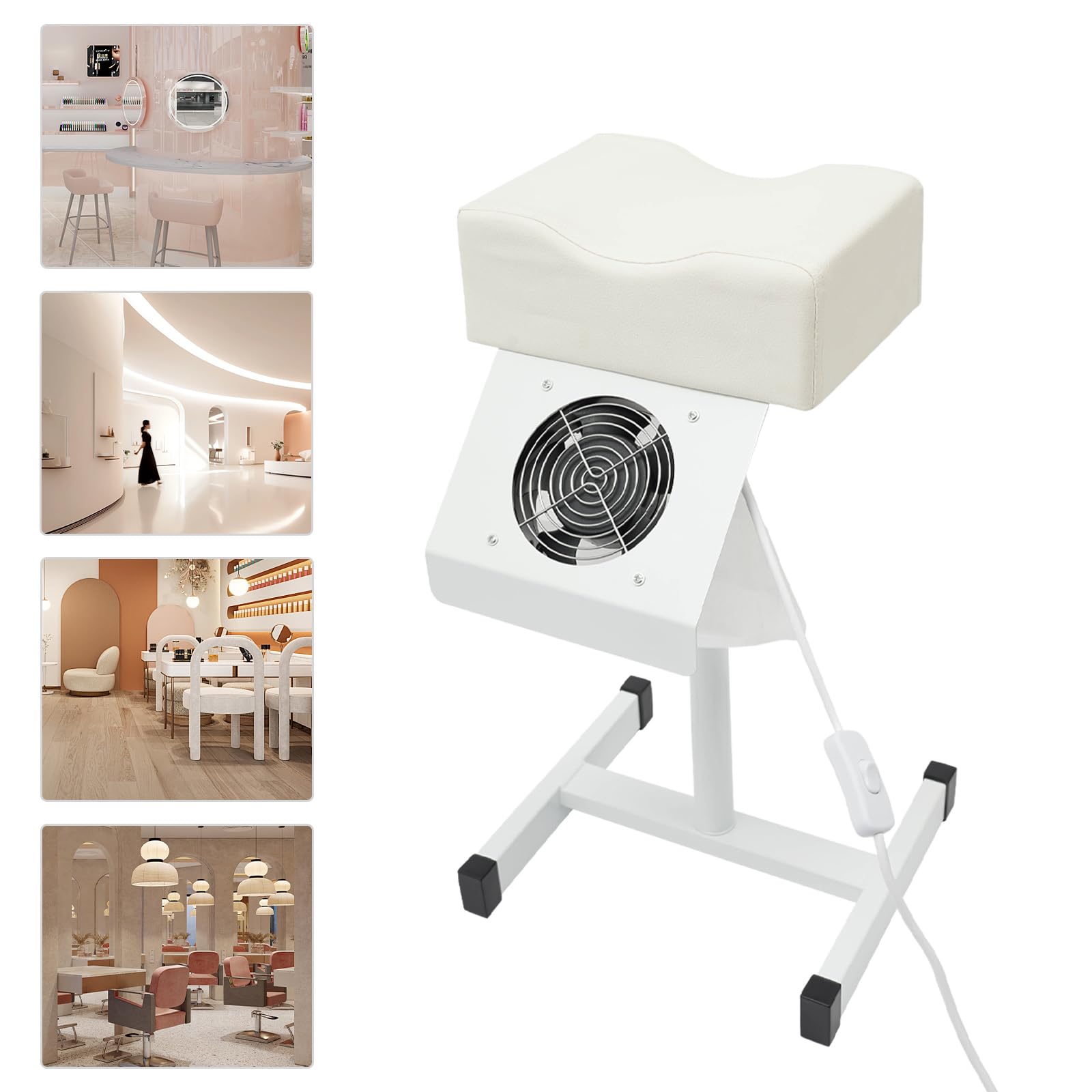 Silla de pedicura móvil con succión, taburete de salón de altura ajustable, ligero y enrollable para cuidado profesional de los pies y uso doméstico, diseño robusto