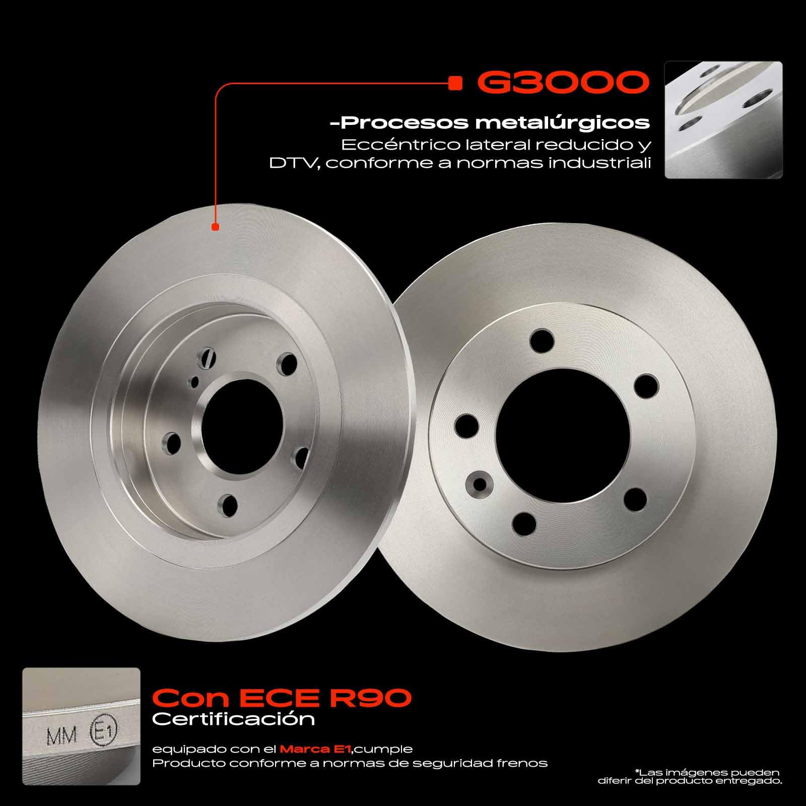 Frankberg 2 discos de freno para eje trasero compatible con NV400 Bus X62 X62B 2.3L 2011-2023 Movano B Bus 2.3L 2010-2023 Master III Kasten FV 2.3L 2010-2023 Replace# 4320600Q0A