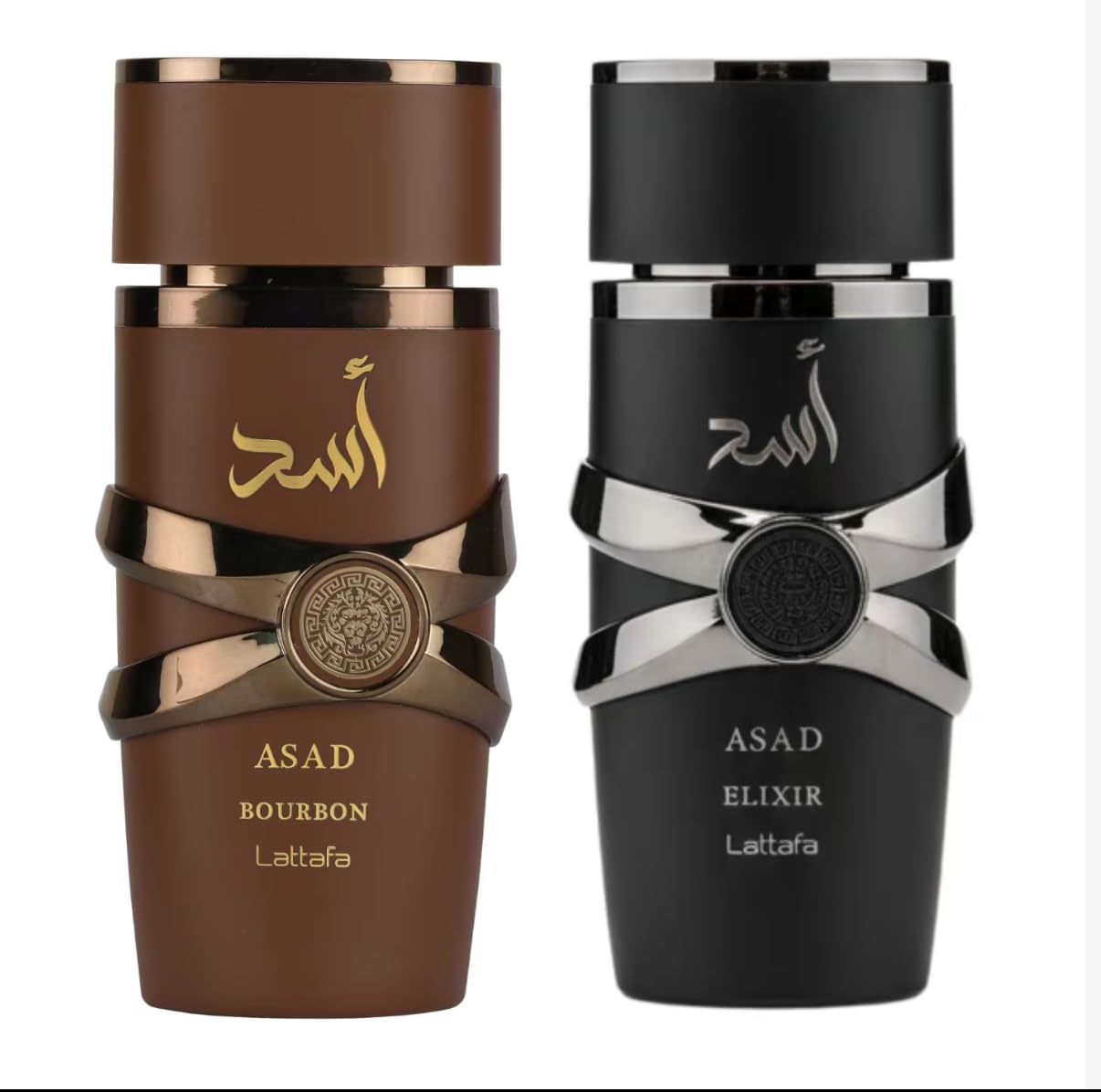 Lattafa Asad Elixir + Asad Bourbon EDP 100ml Spray Bundle