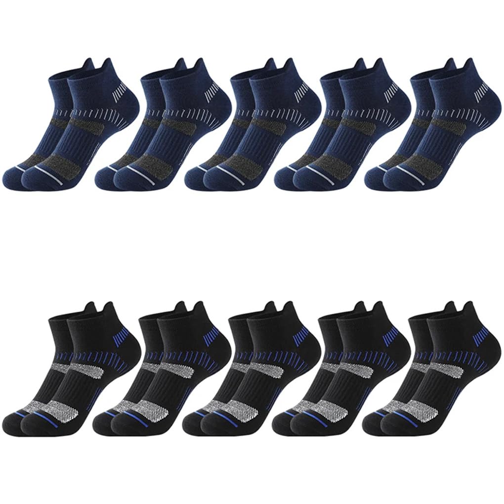 Dninmim 10 pares/lote Hombres Casual Deportes Correr Calcetines Protectores Tobillo Calcetines Delgados Calcetines Cortos Fitness
